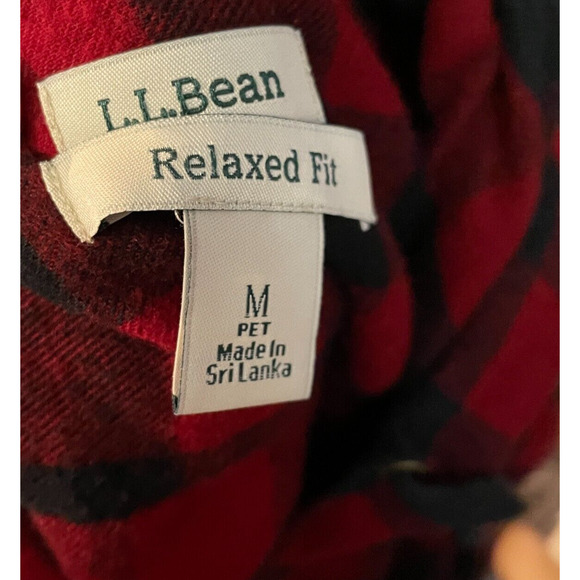 Women's Petite Medium L.L.Bean Scotch Plaid Cotton Flannel Full Zip Hoodie - Picture 5 of 6